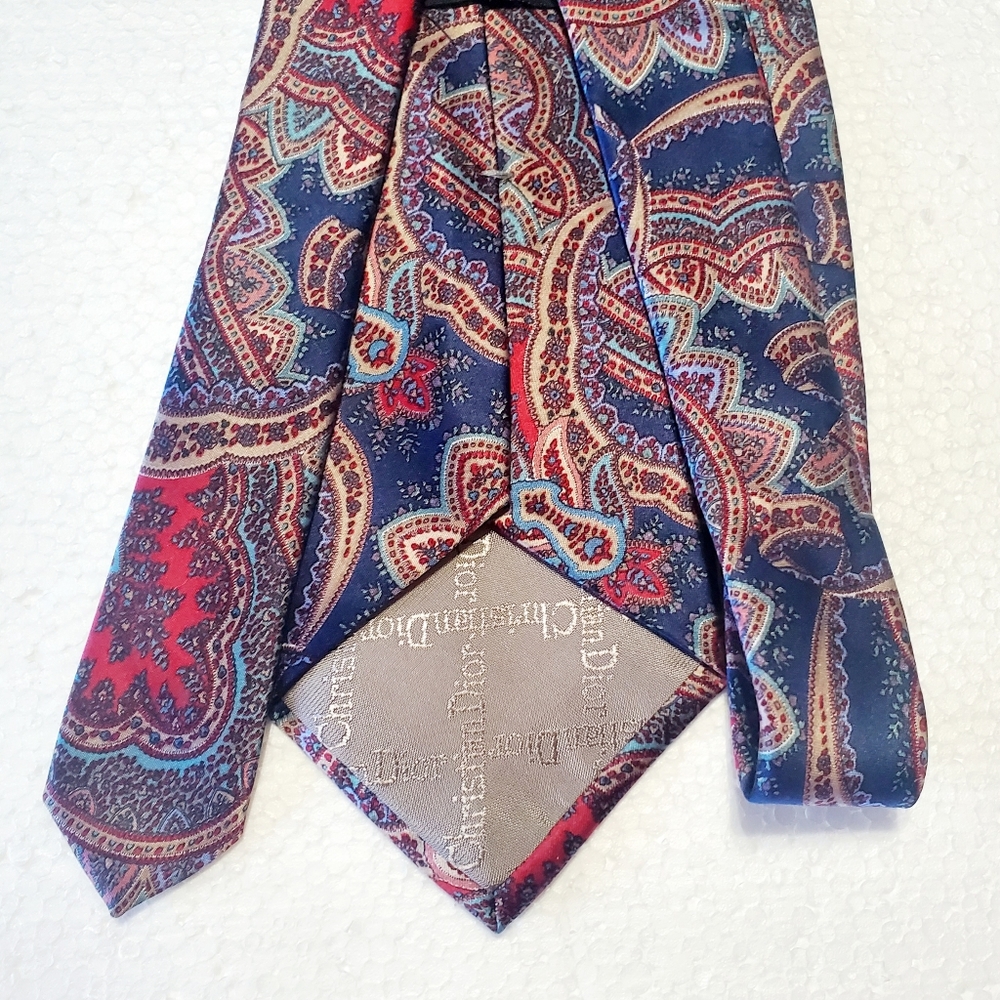 Vintage Christian Dior All Silk Blue Tie WPL 125. - Picture 7 of 10